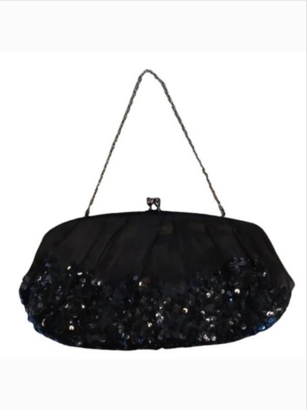 Jessica McClintock Sequined Satin Evening Clutch NEW